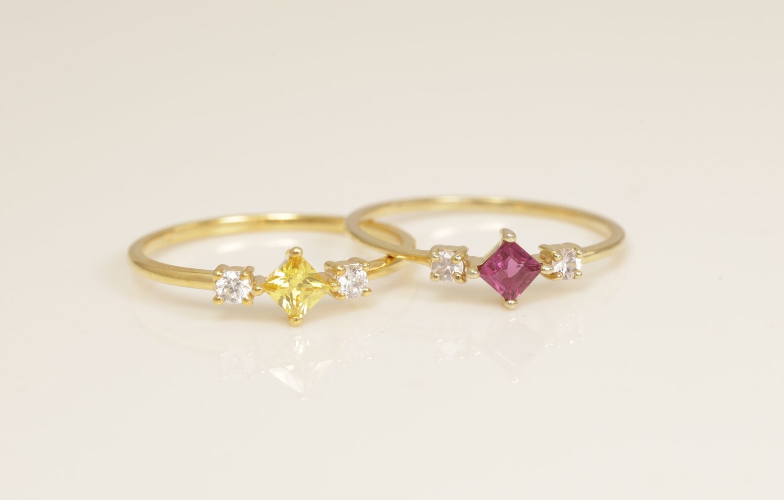 Three Stone Ruby Engagement Ring, Gemstone Wedding Ring, Ruby ring, Birthstones Ring Gift for Her, Cluster Wedding Ring, Promise Ring